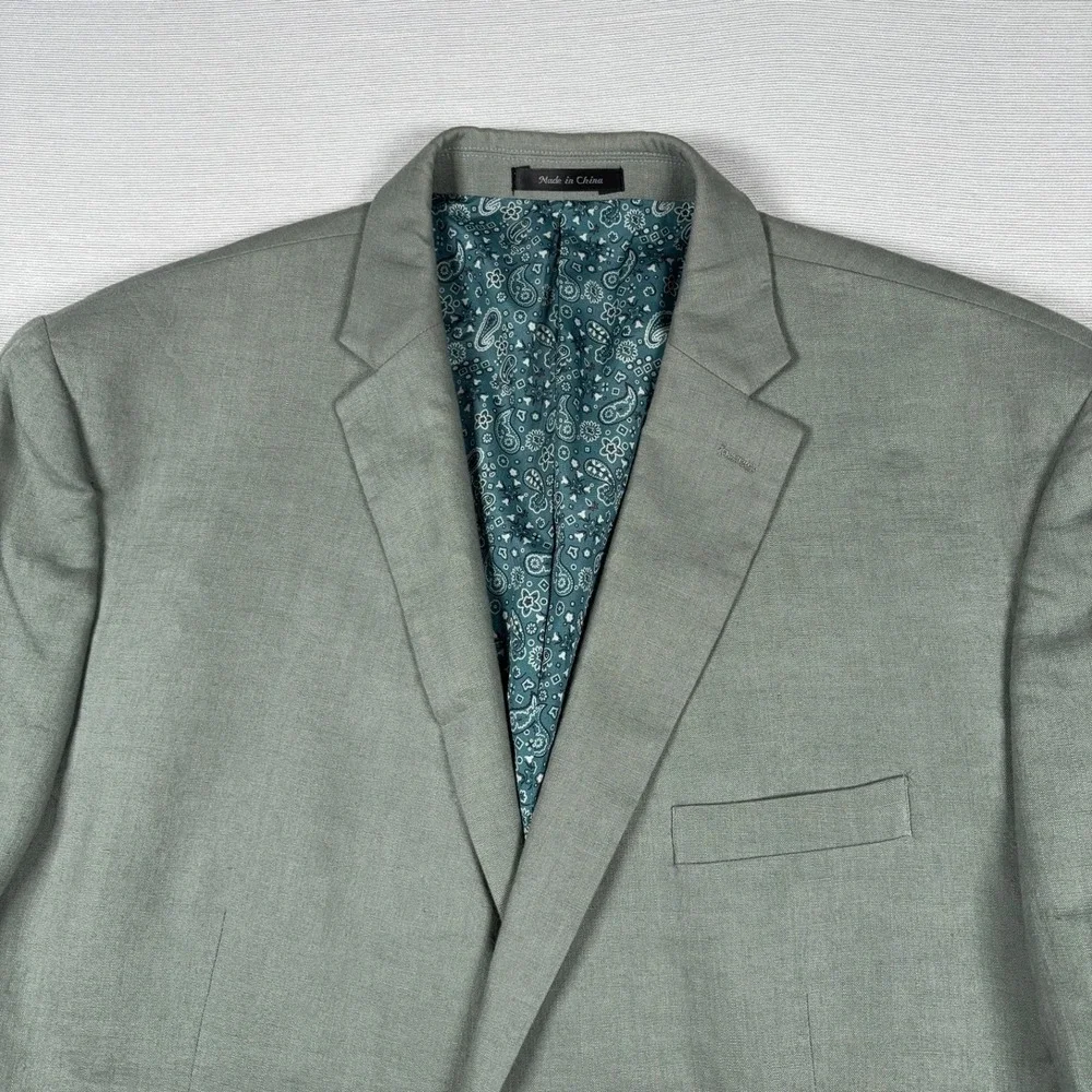 Lauren Ralph Lauren Linen Blazer Mens Size 50L Green Single Vented